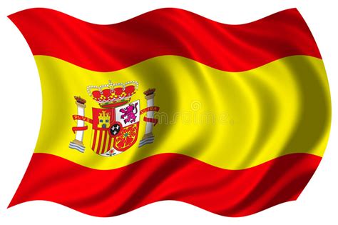 Spanje spaans vlag symbool land natie spaanse vlag nationale europa embleem. Geïsoleerde De Vlag Van Spanje Stock Illustratie ...