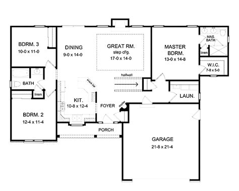 This popular ranch home design has split bedrooms, an open floor plan and. 3-Bedroom Ranch Floor Plans | Floor Plans AFLFPW75216 - 1 ...