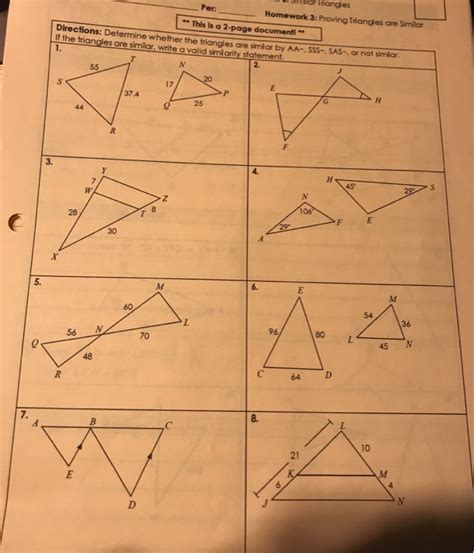 Yeah but like the reason terms. Unit 6 Similar Triangles Homework 4 Similar Triangle Proofs / Geometry Honors G Pap Advanced Pre ...