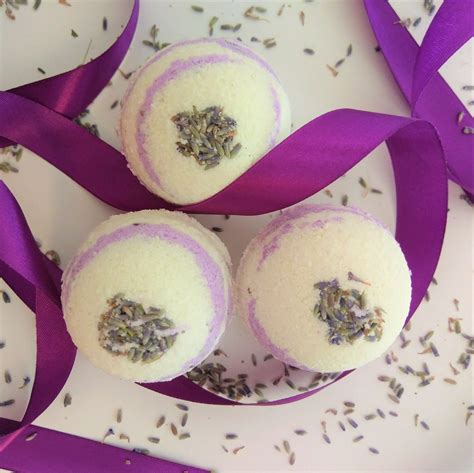 Dry flowers now to brighten grey days. Lavender and Milk Bath Bombs topped with dried lavender ...