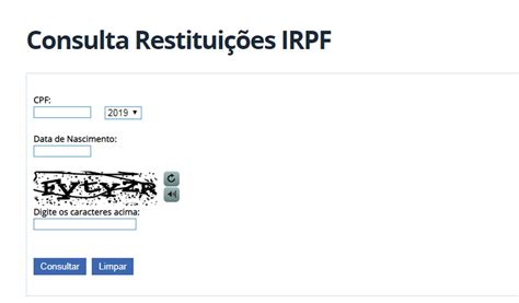 Preencha o formulário e obterá automaticamente toda a informação sobre o estado atual da restituição do imposto para o ano para fazer a consulta lote imposto de renda de anos anteriores, acesse aqui (de 2008 em diante) Receita abre consultas ao 2º lote de restituições do IR ...