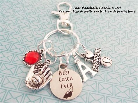 Find thoughtful baseball gift ideas such as personalized rhinestone monogram ladies baseball cap, personalized portable padded bleacher seat, personalized rawlings baseball bat. Softball Coach Keychain, Baseball Coach, Coach Gift ...