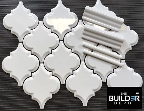 Tips on how to paint your tile backsplash. Arabesque Whisper White Glazed Ceramic Wall Tile (Beveled ...