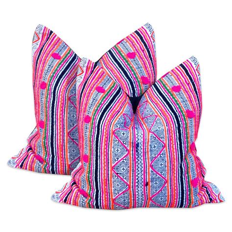Pink Pom Hmong Pillow Pair | Pillows, Hmong pillow, Home decor items