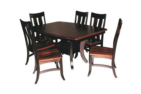 Styles range from the formal queen anne, traditional turned leg or pedestal, shaker style, mission style and the newer. Sierra Dining Table Set (Quick Ship) from DutchCrafters Amish