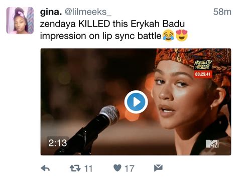 We can't make that available to you here, but fortunately, holland has embraced that he will continue to be asked about lip sync battle until the end of time. You Have To See Zendaya's Amazing Erykah Badu For MTV's ...