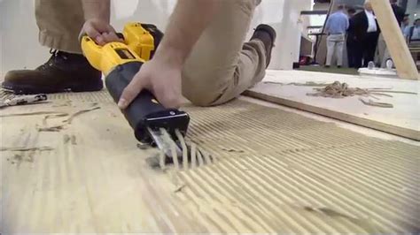 To glue wood to concrete, load construction adhesive into a caulking gun and line the underside portion of the wood with the glue. Blog - Tips for Removing Tile Adhesive from Tiles