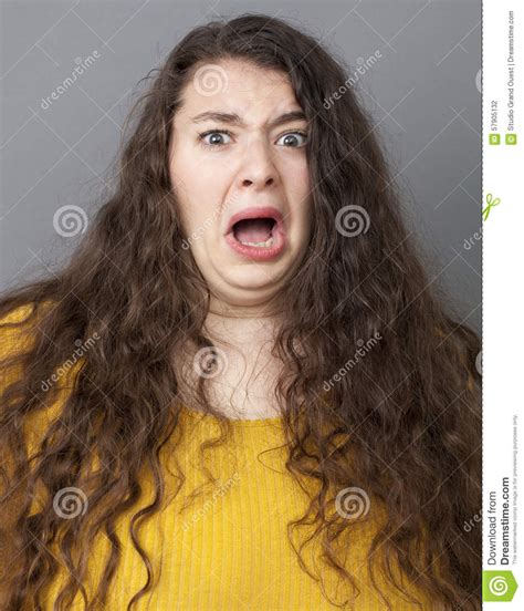 Terrified Young Woman Having Phobia Stock Photo - Image of person ...