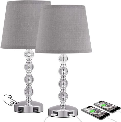 We love table lamps because they are the fastest way to transform your room. 3 Way Dimmable Touch Control Crystal Table Lamp with 2 USB ...