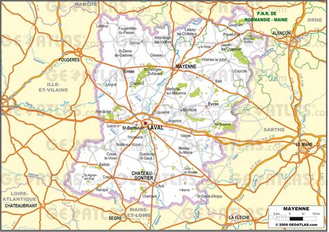 Plan des routes et carte de france routière complète avec les nationales, départementales et autoroutes françaises. Carte Detaillee De La Mayenne 53 | My blog