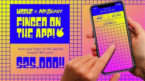 Youtube star and viral internet philanthropist jimmy 'mrbeast' donaldson handed out a whopping $120,000 to the final two 'finger on the app 2' challenge competitors. MrBeast Finger On the App! *$25,000* - YouTube