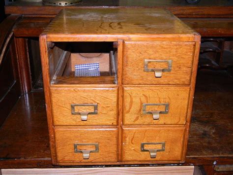 The first traditional filing cabinets were developed in the 1830s to replace the pigeon hole cabinets (cabinets with hole openings) created by manufacturers like the. Antique Oak INDEX / FILE CARD LIBRARY 6 Drawer Cabinet ...