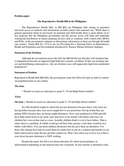 Meanwhile, mining is destructive to the environment but representative carlos padilla of the. Position paper about abortion in the philippines pdf