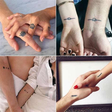 I put one on my boyfriend's key chain and the other one on mine. Small Matching Tattoo Ideas | POPSUGAR Love & Sex