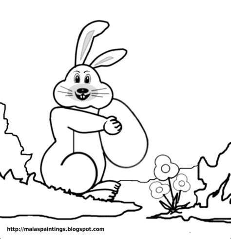 Easter bunny-coloring page