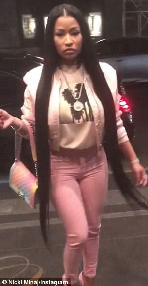 Nicki minaj brings out lady leshurr lisa mercedes and ms banks manchester arena nicki wrld tour. Nicki Minaj shows off famous booty in tight pink pants | Daily Mail Online