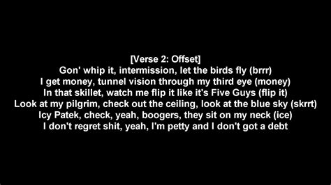 You a dead guy of course, i gotta keep watch out through my bird eye no casket, drop dead fresh and i got dead guys don't discriminate. Migos--Stir Fry(lyrics) - YouTube