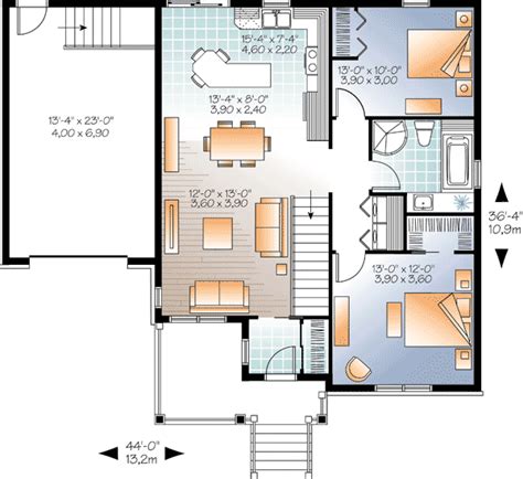 This house comes with two bedrooms and can fit a budget of $10,000. Weathertight 2 Bedroom Bungalow - 22331DR | Architectural Designs - House Plans