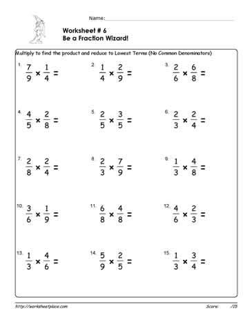 The following worksheets all use decimal fractions, in other words tenths, hundredths, etc. Multiply Fractions Worksheet 6 Worksheets