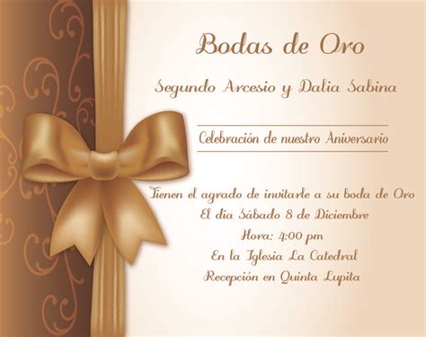 Las bodas de oro son un momento trascendente y de máxima importancia en la vida de una pareja. invitaciones Bodas de Oro | Bodas de oro invitaciones ...