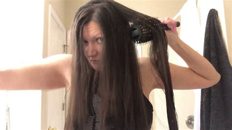 How to blow dry layered hair: Blow drying waist length hair - YouTube