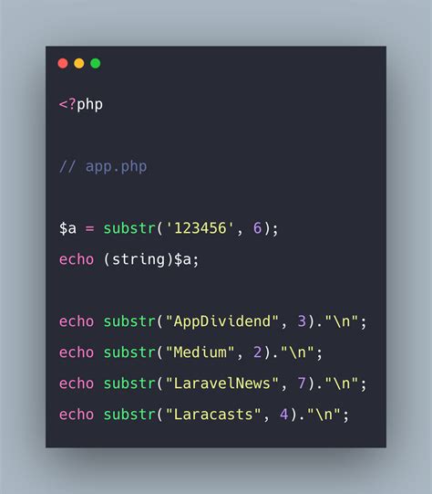PHP String Substr Example | PHP substr() Function
