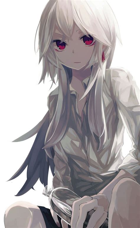 I love the wolf in the background! White hair Girl | アニメの描き方, アニメキャラクター