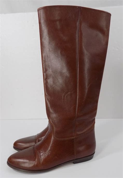 2021 sports & entertainment exhibition. 9 West Nine True Vintage 1980's Flat Tall Brown Leather ...