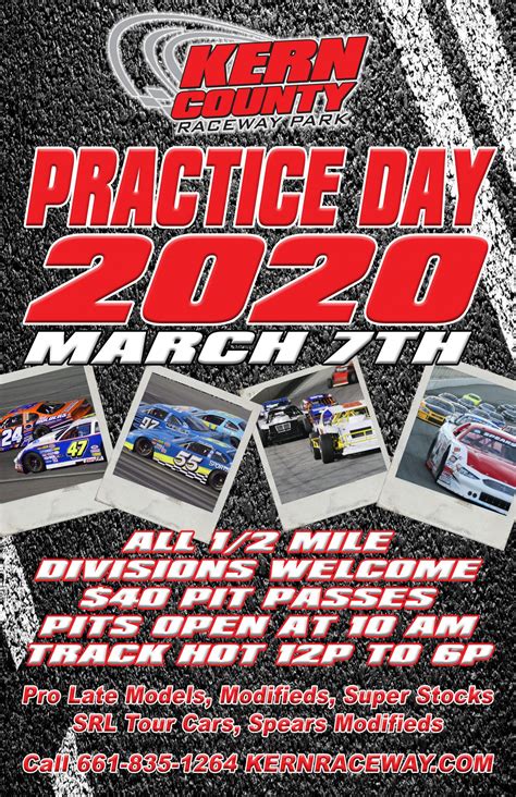 In this first year a stock fair was held at at that time a tract of 30 acres located one and a half miles west of the public square was purchased. PRACTICE DAY 2020 - KERN COUNTY RACEWAY - HALF MILE - Kern ...