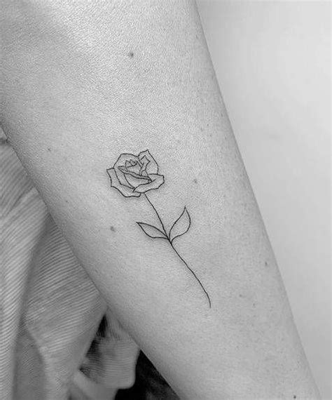 Categories, minimalist, single needle, line art, fine line, letters, latin script free hand flowers. Fine line rose tattoo on the forearm. | Line drawing ...