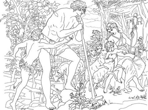 Adam and eve with cain and abel coloring page. Adam and Eve with Cain and Abel coloring page | Free ...