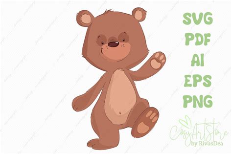 Super cute teddy bear design vector graphics eps. Teddy Bear SVG cute bear PNG, Cute baby anim By Rivus Art ...