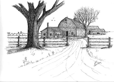 Find the shortest routes between multiple stops and get times and distances for your work or a road trip. Farm Landscape Drawing at PaintingValley.com | Explore ...