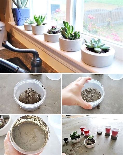 Стильный декор своими руками: поделки из бетона | Diy concrete planters ...