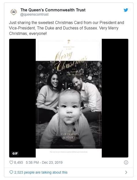 And the second in the sussexes christmas card in december. Meghan, Harry and baby Archie share adorable Christmas ...