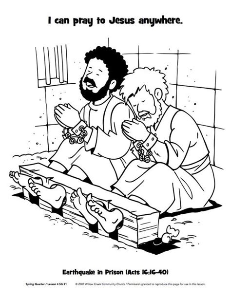 Paul and silas in prison children's story (free coloring pages for kids) fruitsofspirit. Coloring pages, Prison and In prison on Pinterest