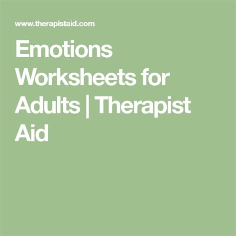 Codependency therapy worksheet can offer you many choices to save money thanks to 13 active results. Emotions Worksheets for Adults | Therapist Aid | Therapy ...
