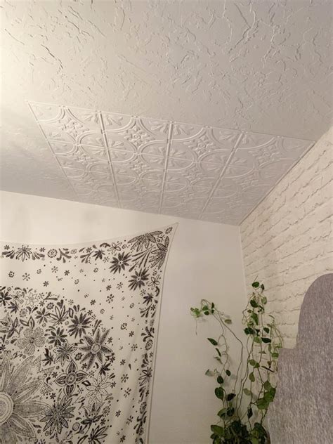 Also, some adhesives may not hold tiles as firmly as others and need to be used in conjunction with staples. How to Install Ceiling Tiles | Faux tin ceiling tiles ...