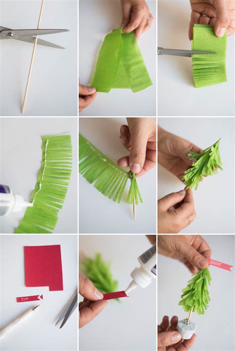 Simple pop up penguin christmas card. Christmas Tree Name Cards DIY