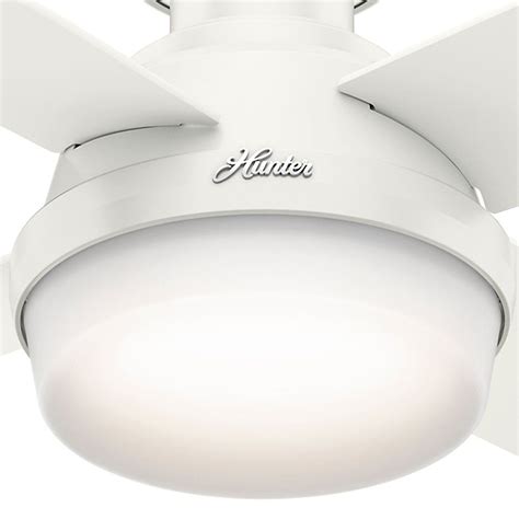 The clean line details throughout the fan body and blade irons work together to create a coherent design that. Hunter 59244 Dempsey Low Profile Fresh White Ceiling Fan ...