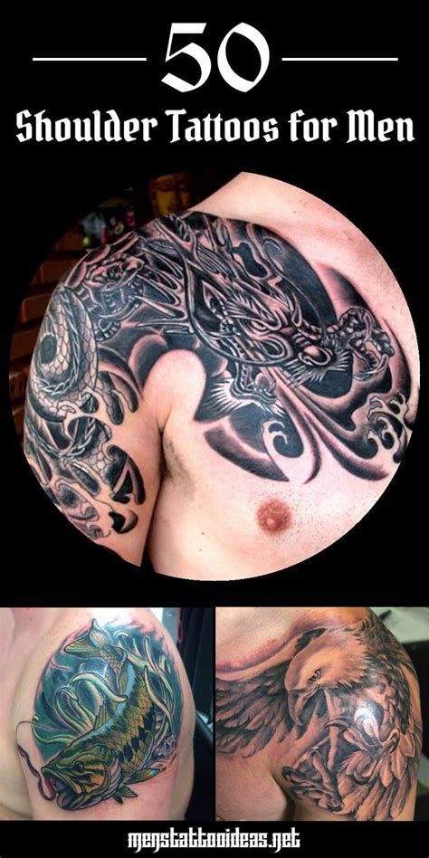 Think about how a wing tattoo could cover your shoulder blade, shoulder, and tricep. Shoulder Tattoos For Men - Designs on Shoulder for Guys