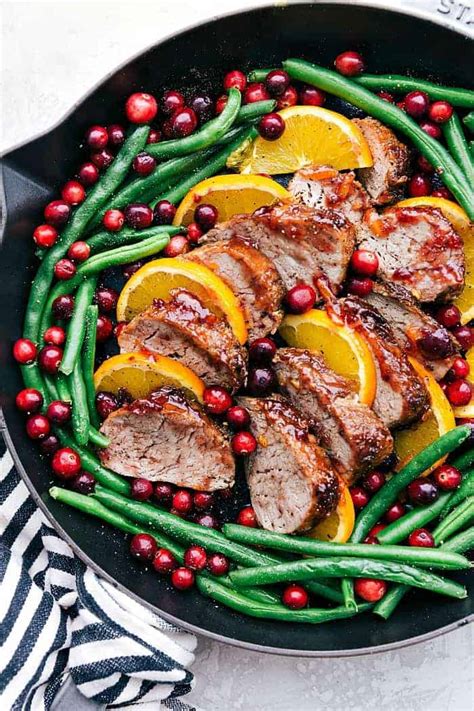 This pork tenderloin recipe is an amazing dinner idea that makes a tender & juicy meal in only 30 how to store cooked pork tenderloin. Roasted Cranberry Orange Pork Tenderloin With Green Beans ...