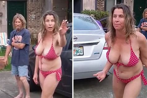 Mature woman gets pounded from behind f70. Semi-naked mum almost falls out of bikini while unleashing ...