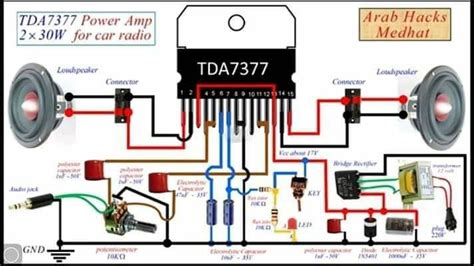 Amplifier circuit diagram with pcb layout. TDA7377 Amplifier Circuit Diagram. in 2020 | Circuit diagram, Electronic circuit design, Amplifier