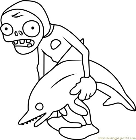 Zomboss returns to the core of the plan vs. Dolphin Rider Zombie Coloring Page for Kids - Free Plants ...