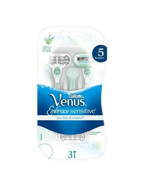 Two lubrastrips after the blades provide a smooth glide and gentle shave. Rasoirs Gillette Venus Embrace Sensitive pack de 3 - OnWine