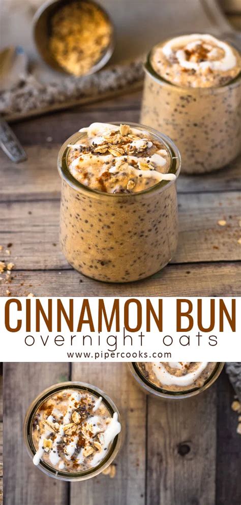 36 calories of dannon all natural, plain nonfat yogurt, 6 oz., (2.67 oz). Cinnamon Bun Overnight Oats - Piper Cooks | Recipe | Low calorie overnight oats, Overnight oats ...