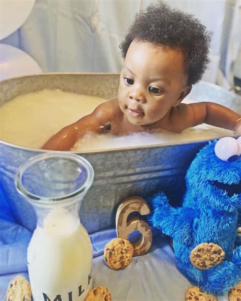 Moderately warm water should be used to bath the baby. Pin by Ashley Smart on Baby Boy 6 month milk bath | Milk ...