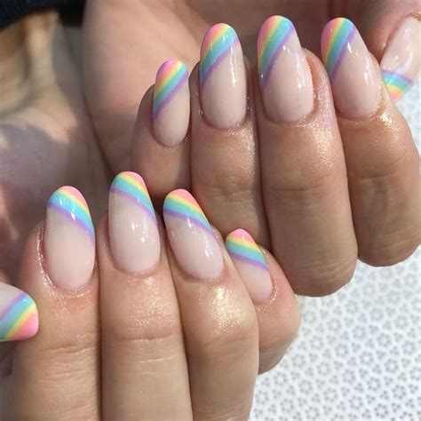 Cherry prints, butterflies, rainbow french manis—we've got plenty of new ideas. New Ideas - | Rainbow nails design, Squoval nails, Rainbow ...