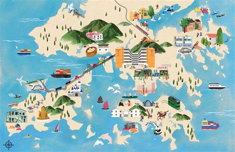 As seen on the physical map of hong kong, it also has several offshore islands including lantau island (the largest one), hong kong island, lamma island, cheung island, po toi island, and others. Hong Kong Tourist Map - 麥東記 DONMAK & CO.